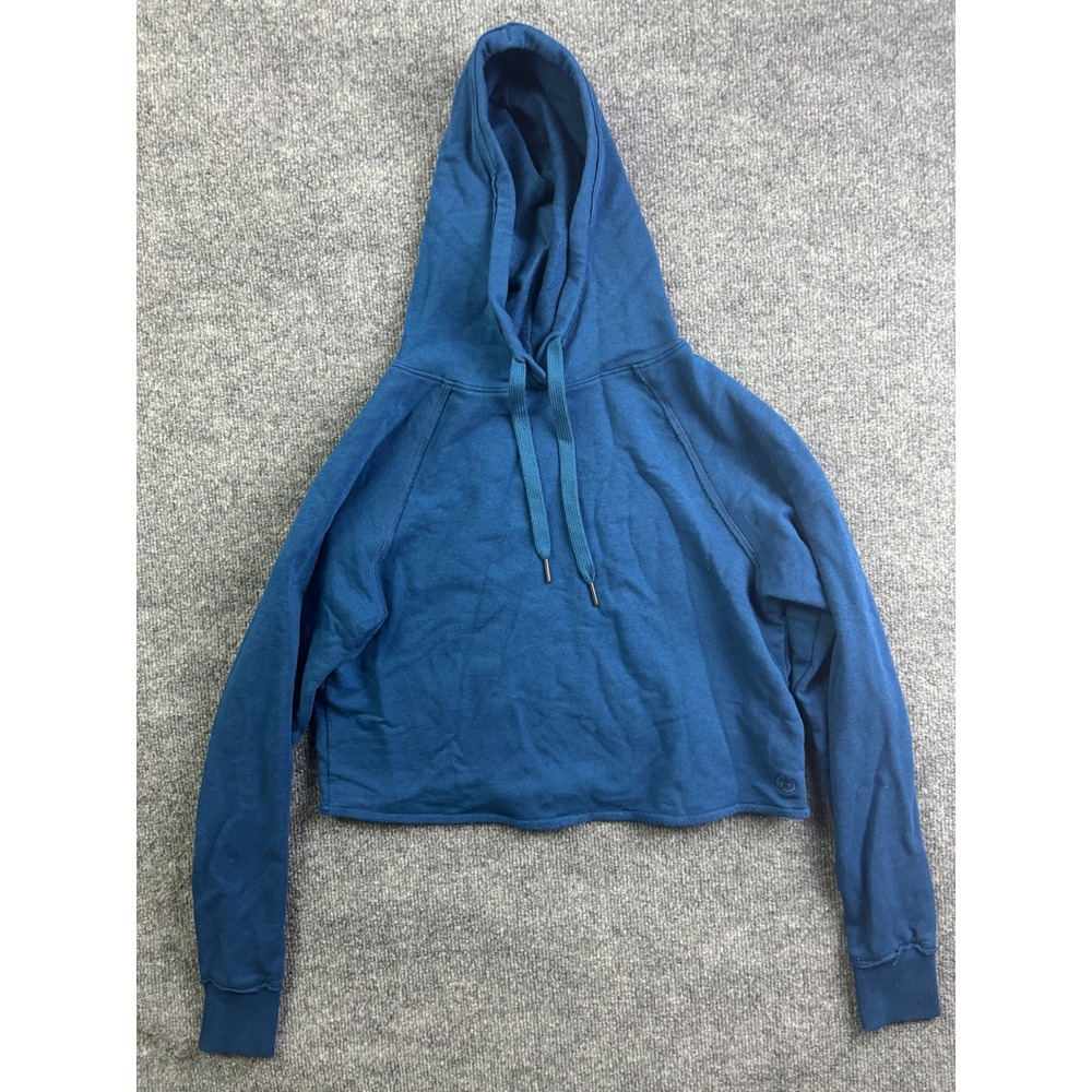 Tasc Performance Cropped Hoodie‎ Womens XS Blue Organic Cotton Bamboo Pullover